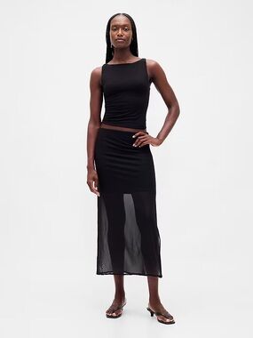 NWT Gap Mesh Midi Skirt